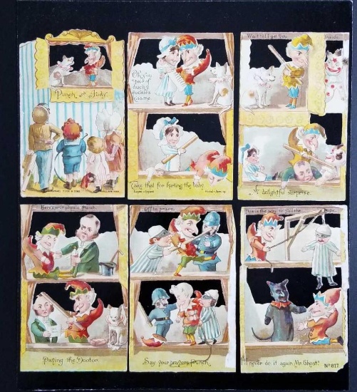 Punch and Judy Scenes victorian diecuts