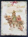 Beautiful Chromolithograph 1899 Calendar 