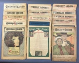 Lot of 16 antique Chicago Ledgers and more