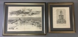 2 framed drawings from Chicago