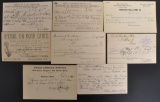 Group of 8 Carriage Company Receipt Postcards