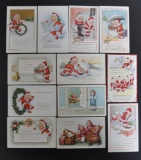 Group of 12 Christmas Postcards Featuring Children