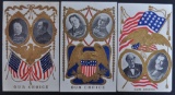 Group of 3 Embossed Presidential Political Postcards