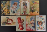 Group of 8 Forth of July Postcards