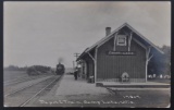 Real Photo Postcard of Camp Lake Wisconsin Depot and Train