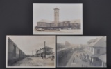 Group of 3 Real Photo Postcard of Train Depots