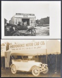 Group of 2 Real Photo Postcard of Automobiles and Garages