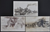 Group of 3 Real Photo Postcard of Steam Tractors