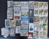 Group of 48 Postcards, Trade Cards, and More