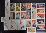 Group of 26 Pinups, Varga, Hurrell, and Waxman Oversized Postcards