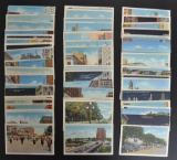Group of 86 Linen Postcards of Illinois Towns and Cities
