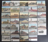 Group of 34 Postcards of Train Depots