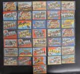 Group of 36 Large Letter Linen Military Camps and Bases Postcards