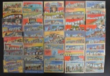 Group of 56 Large Letter Linen State and City Postcards