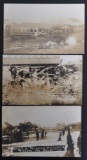 Group of 3 Real Photo Postcards of Railroad Train Wrecks