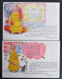Group of 2 R.F. Outcault Yellow Kid Advertising Calendar Postcards