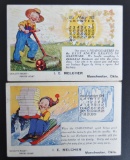 Group of 2 R.F. Outcault Yellow Kid Advertising Calendar Postcards