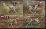 Rare Group of 4 Dupont Shoot Powder Advertising Hunting Dogs Postcards