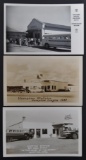 Group of 3 Real Photo Postcards of Bus Stations