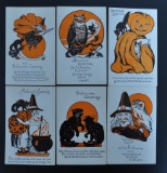 Group of 6 Halloween Postcards