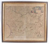 Antique Hand Colored Framed Map of the Nigeria Area of Africa