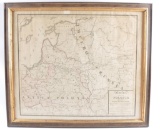 Antique Framed Map of Poland