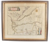 Antique Hand Colored Framed Map of Egypt