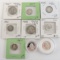 Lot of (9) misc U.S. Silver Coins Dimes & Quarters 1900-2004.