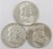 Lot of (3) Franklin Half Dollars includes 1948 P, 1949 P & 1950 P.