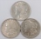 Lot of (3) Morgan Dollars includes 1886 P, 1887 P & 1889 P.
