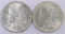 Lot of (2) Morgan Dollars. Includes 1884 O & 1885 P.