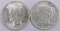 Lot of (2) Peace Dollars. ?Includes 1923 P & 1923 D.