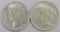 Lot of (2) Peace Dollars. ?Includes 1926 D & 1926 S.