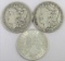Lot of (3) Morgan Dollars. Includes 1880 O, 1896 P & 1901 O.