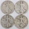 Lot of (4) Walking Liberty Half Dollars includes 1920 P, 1919 S, 1928 S & 1933 S.
