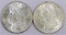 Lot of (2) Morgan Dollars. Includes 1886 P & 1889 P.