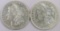 Lot of (2) Morgan Dollars. Includes 1883 O & 1883 S.