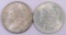 Lot of (2) Morgan Dollars. Includes 1885 O & 1898 O.