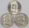 Lot of (3) 1955 (Bugs Bunny) Franklin Half Dollars.