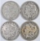 Lot of (4) Morgan Dollars includes 1878 S, (2) 1879 S, & 1890 O.