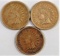 Lot of (3) Copper Nickel Indian Head Cents includes 1859, 1862 & 1863.