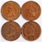 Lot of (4) Indian Head Cents includes 1902, 1903, 1904 & 1905.