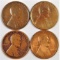 Lot of (4) 1922 D Lincoln Wheat Cents.