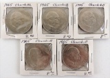 Lot of (5) 1965 Great Britain Churchill Crown Elizabeth II.