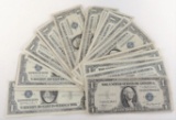 Lot of (25) $1 Silver Certificates (1) 1935-A & 1957.