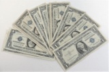 Lot of (13) 1957 $1 Silver Certificates.