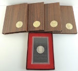 Lot of (4) 1971 Brown Box Proof Eisenhower Dollars 40% Silver.