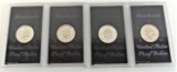 1971-1974 Proof Eisenhower Dollars 40% Silver. 4-Coins.