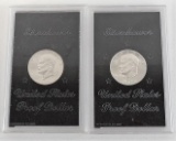 1971-1972 Proof Eisenhower Dollars 40% Silver. 2-Coins.