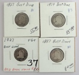 Lot of (4) Capped Bust Dimes.